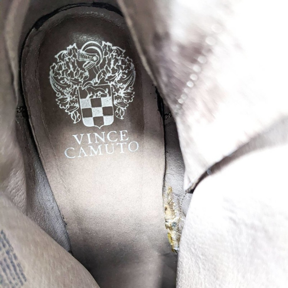 Vince Camuto Womens 10 Melisi Leather Brown Suede Wedge Zip Ankle Booties Boots - Picture 10 of 12